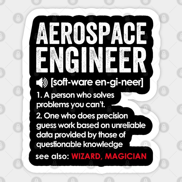 Aerospace Engineer Definition Funny Sticker by CoolDesignsDz